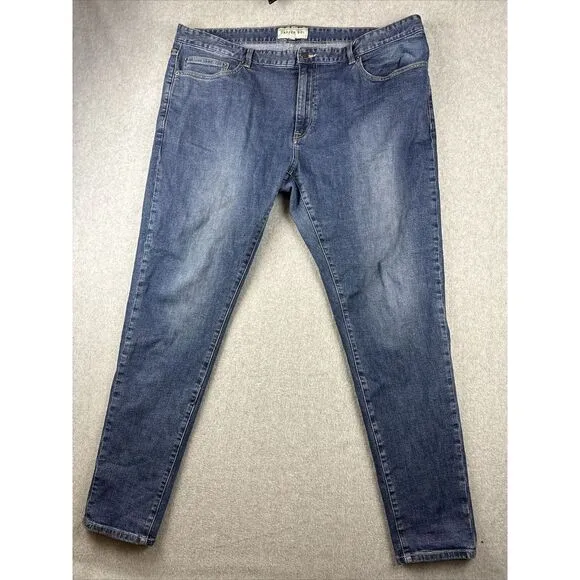 Dapper Boi Jeans Mens 42x33 Med Wash Blue Slim Taper Pants Denim Stretch