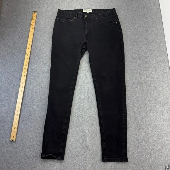 Dapper Boi Slim Black Stretch Jeans 32x30 Unisex Denim – Zipper Repair