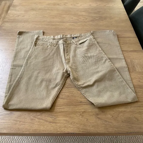 EUC Dearborn Denim Tailored Fit Khaki 5 Pocket Jeans, size 34x33