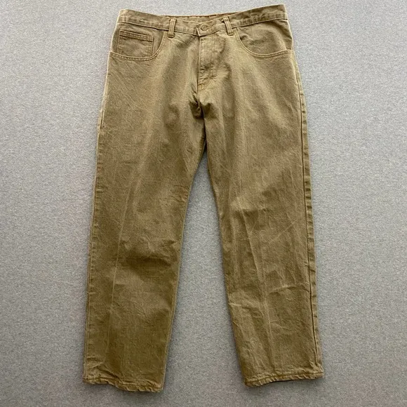 Dearborn Denim Jeans Mens 36 Tan Khaki Made in Chicago USA