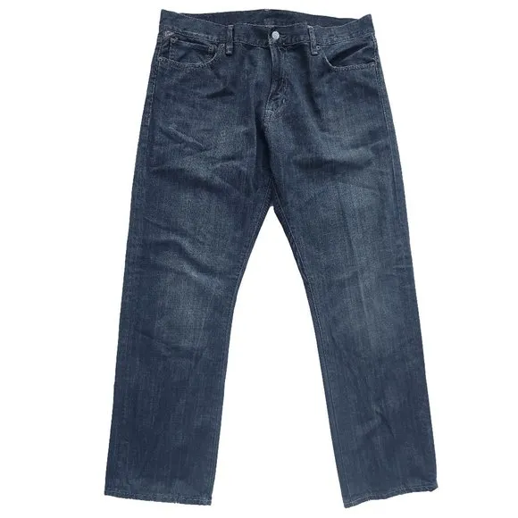 Denim & Supply Distressed Dark Rinse Straight Leg Jean
