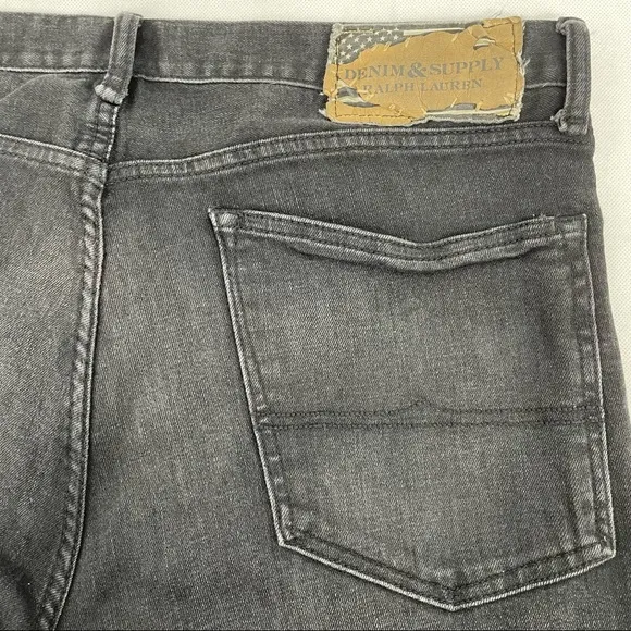 Ralph Lauren Denim & Supply Mens Size 36x33.5 Slim Fit Jeans Denim Black