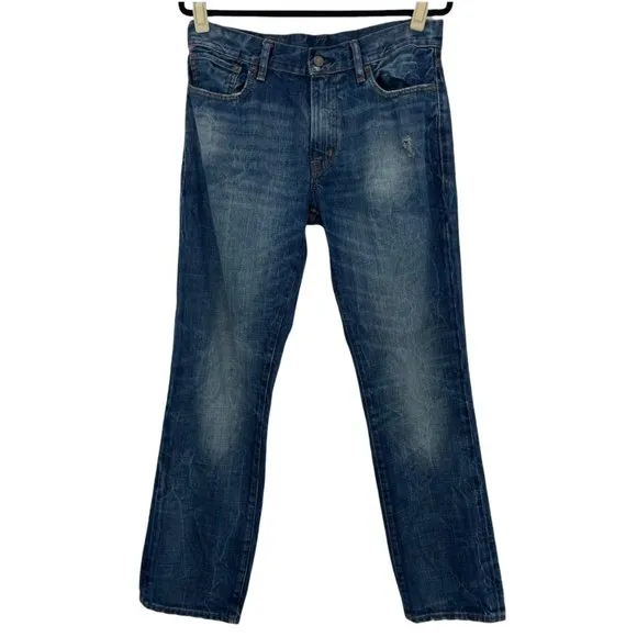 Denim & Supply Ralph Lauren Slouch Jeans Size 32 Mens Distressed Straight Leg