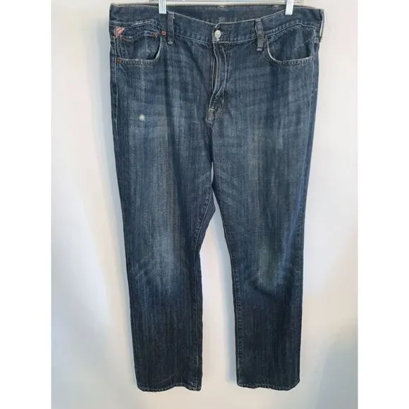 Denim & Supply Ralph Lauren Mens Slouch Jeans Size 40X32 Straight Leg Whiskered