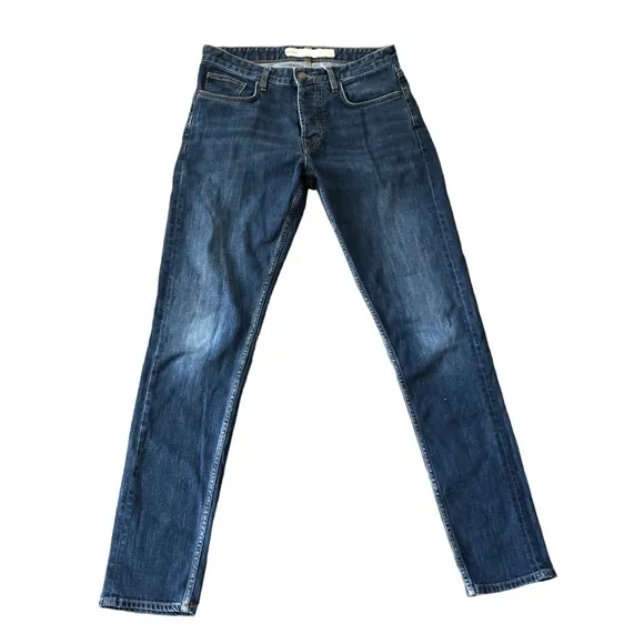 Deus Ex Machina Alma Jeans Light Blue Denim Tapered Fit Button Fly Men's 30x32