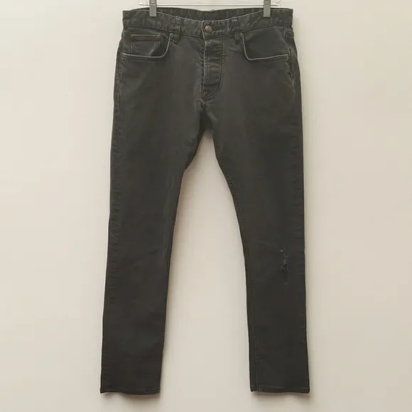 Deus Ex Machina Washed Black Distressed Ripped Knee Jeans Men's Size 31x 30
