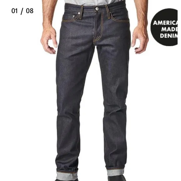 Deus Ex Machina Missendon Button Fly Japanese Slim Denim W29XL32 (Raw Indigo)