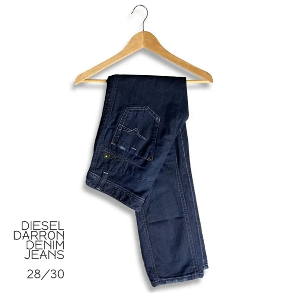 Diesel 28/30 Men's Darron Regular Slim Tapered Dark Wash Blue Denim Jeans