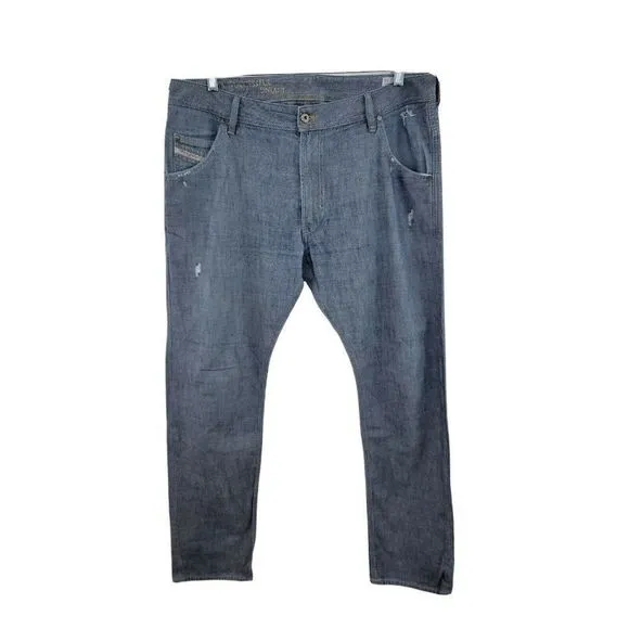 DIESEL KROOLEY REGULAR SLIM CARROT FIT DNA JEANS 36 X 32 LIGHT BLUE DENIM VGC