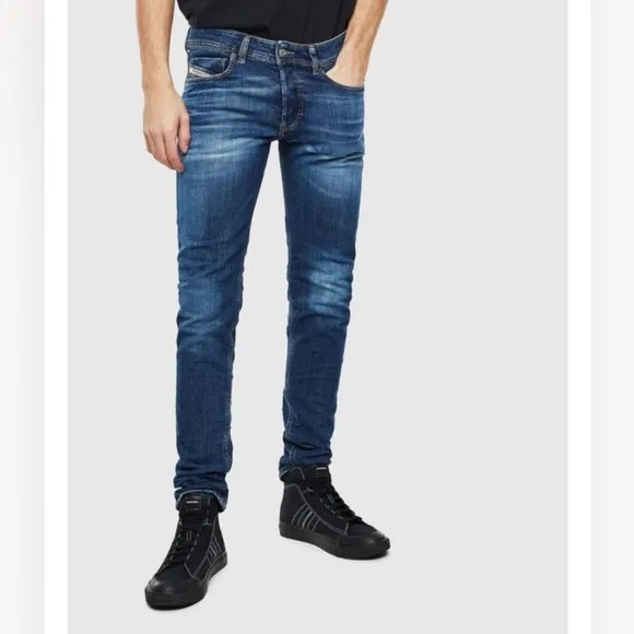 Diesel Sleenker Slim Skinny Jeans Denim 32x32 Blue Mid Medium Wash
