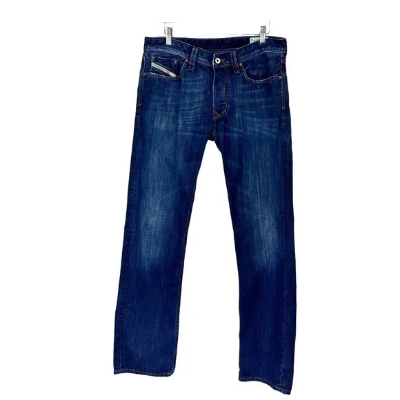 DIESEL LARKEE Men's Regular Straight Stretchy Low Rise  Jeans Size W32/L34
