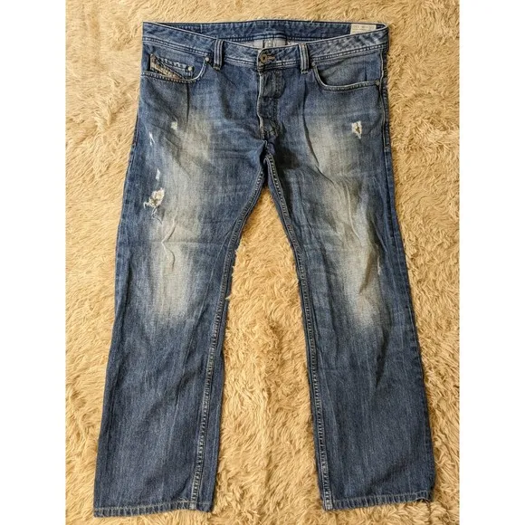 Diesel Jeans Mens Safado Regular Faded Distressed Button Fly Size 38x30 (40x30)