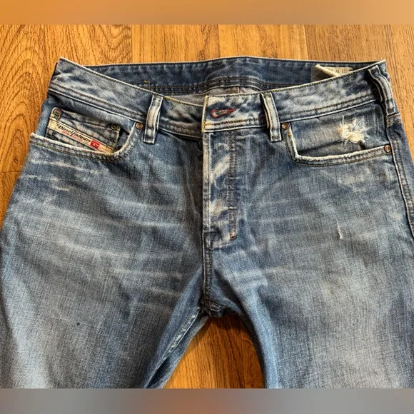 Diesel Blue Bootcut Jeans with Vintage Fading