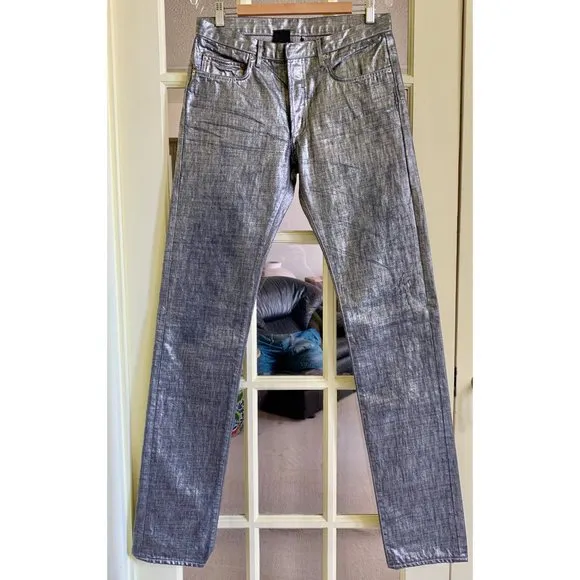 NWT Stunning HEDI SLIMANE's DIOR HOMME 19cm MIRROR JEANS Size 31
          
      NWT