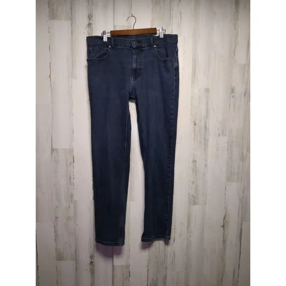 DKNY Mens Jeans Size 36x30 St Marks Slim Dark Wash Blue Denim Bottoms