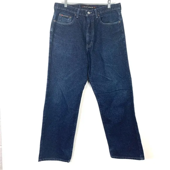 DKNY Jeans Straight Leg Denim Mens Blue