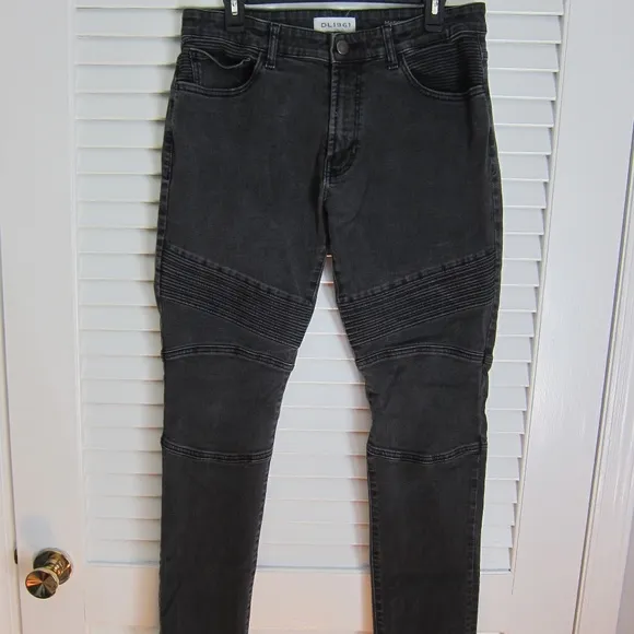 Mens DL1961 Jeans Mason Stretch Twill Skinny Moto Denim in Gray