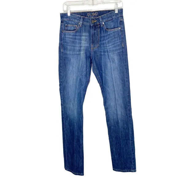 DL1961 Russell Men's Stretch Slim Straight Leg Denim Jeans Mid Rise Blue Size 29