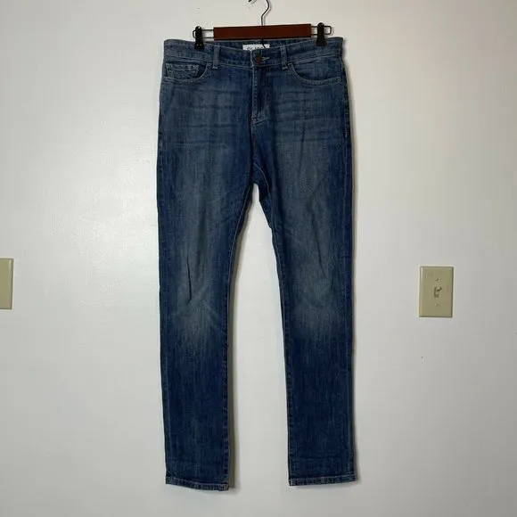 DL 1961 29 x 32 Mens Cooper Relaxed Skinny Leg Rail Faded Wash Denim Blue Jeans