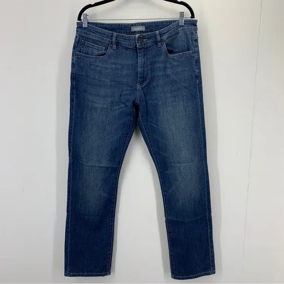 DL1961 mens 34x32 Jeans Avery modern straight epoxy denim blue cotton blend