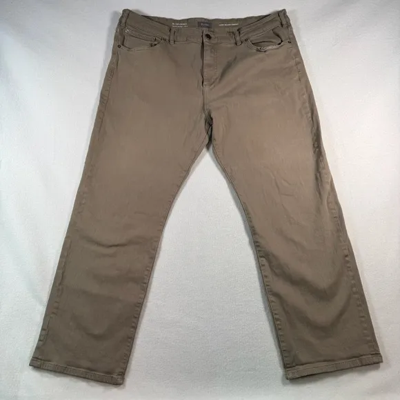 DL1961 Jeans Mens 44x30 Tan Avery Relaxed Straight High Rise Stretch