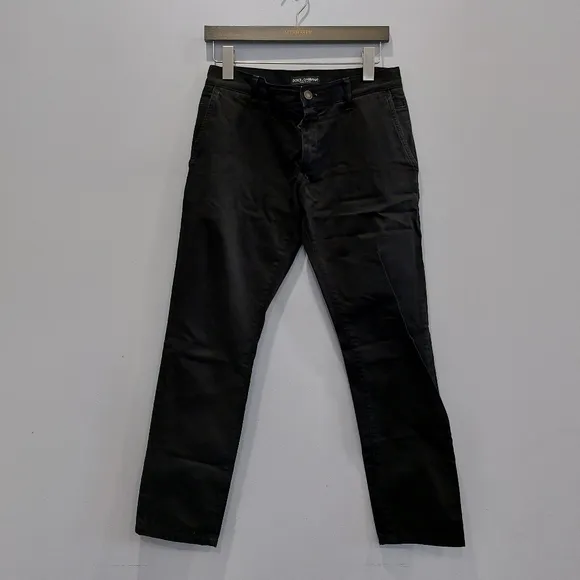 Dolce & Gabba Men's Black Denim Jeans Metal Logo Size 44