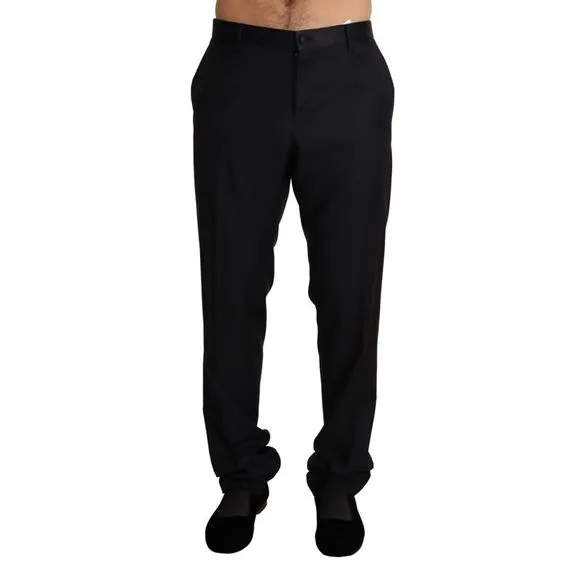 Dolce & Gabbana Black Wool Formal Tuxedo Trouser Men's Pants
          
      NWT