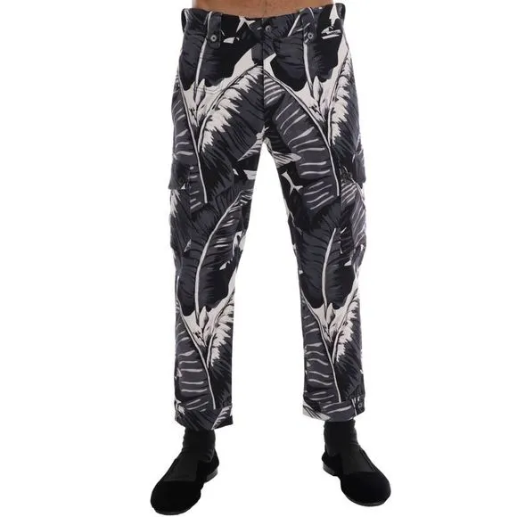 Dolce & Gabbana Gray Banana Leaf Cotton Men's Pants
          
      NWT