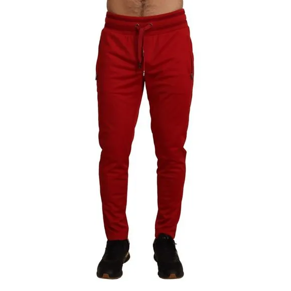 Dolce & Gabbana Red Polyester Logo Plaque Men's Sweatpants
          
      NWT