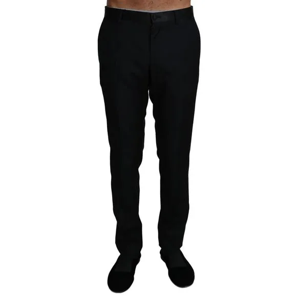 Dolce & Gabbana Black Wool Silk Dress Formal Trousers Men's Pants
          
      NWT