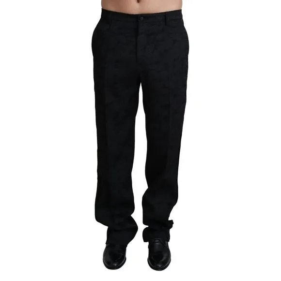 Dolce & Gabbana Black Jaquard Formal Men Trouser Men's Pants
          
      NWT