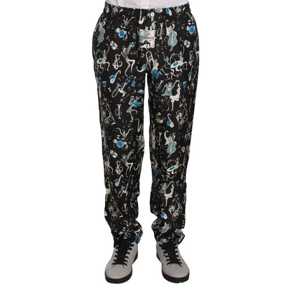 Dolce & Gabbana Black Musical Instrument Sleepwear Men's Pants
          
      NWT