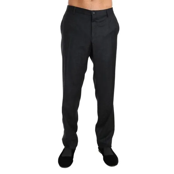 Dolce & Gabbana Gray Cotton Patterned Formal Men's Trousers
          
      NWT