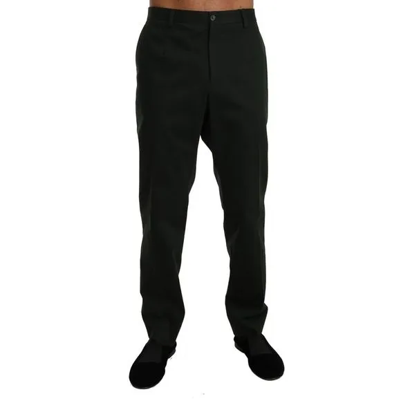 Dolce & Gabbana Dark Green Cotton Dress Formal Men's Trousers
          
      NWT