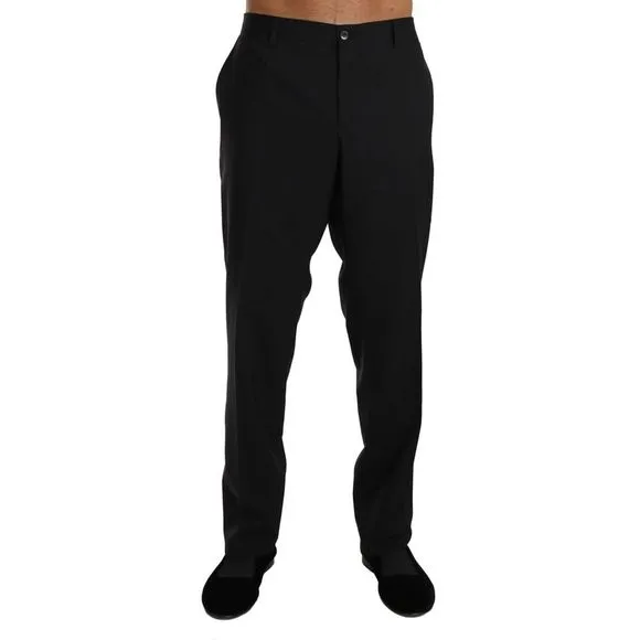 Dolce & Gabbana Black Wool Stretch Formal Men's Trousers
          
      NWT