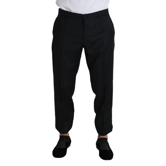 Dolce & Gabbana Black Wool Skinny Cropped Trouser Men's Dress
          
      NWT