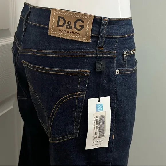 Dolce & Gabbana Dark Wash Button Fly Stretch Jeans Size 38/52 New with Tags