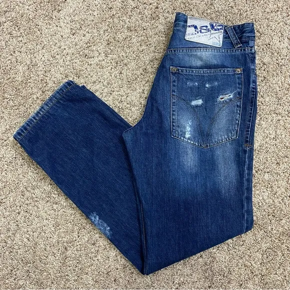 Dolce & Gabbana Mens Size 33 Distressed Blue Jeans