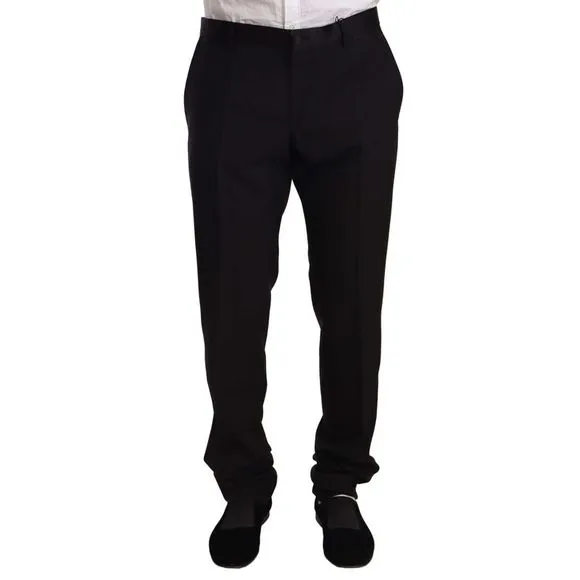 Dolce & Gabbana Black Wool Formal Tuxedo Trouser Men's Pants
          
      NWT