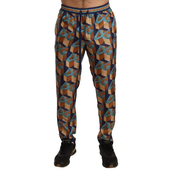 Dolce & Gabbana Multicolor Patterned Joggers Silk Men's Pants
          
      NWT