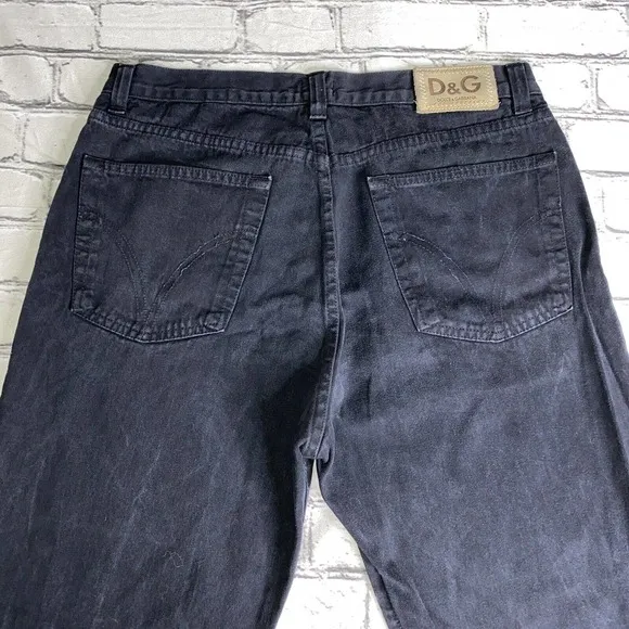 Dolce & Gabbana D&G Italy Mens Ittierre Black Denim Button Fly Jeans 30 x 28