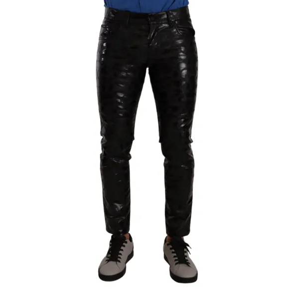 Dolce & Gabbana Men's Black Logo Cotton Stretch Skinny Pants, Size M, MSRP $1339
          
      NWT