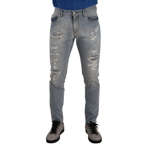 Dolce & Gabbana Light Blue Tattered Regular Denim Jeans, Size M, MSRP $1116
          
      NWT