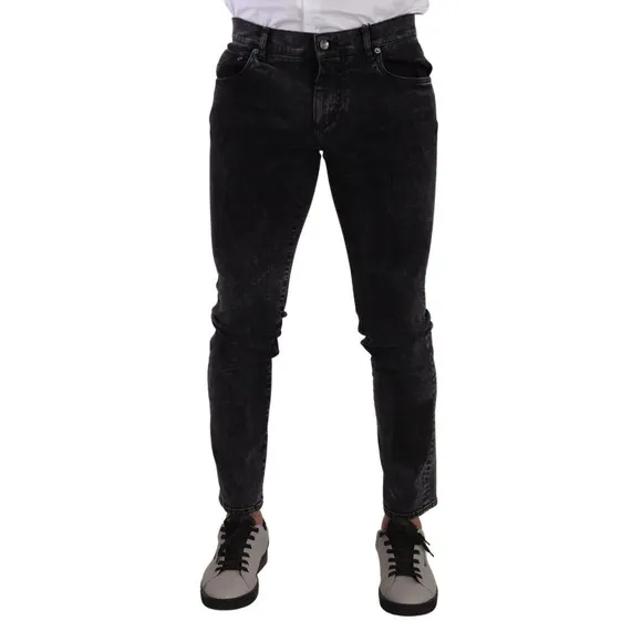 Dolce & Gabbana Men's Black Cotton Stretch Skinny Denim Trouser Jeans, Size M
          
      NWT