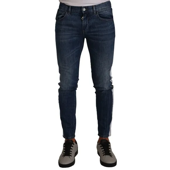 Dolce & Gabbana Men's Blue Washed Cotton Skinny Denim Jeans, Size M
          
      NWT