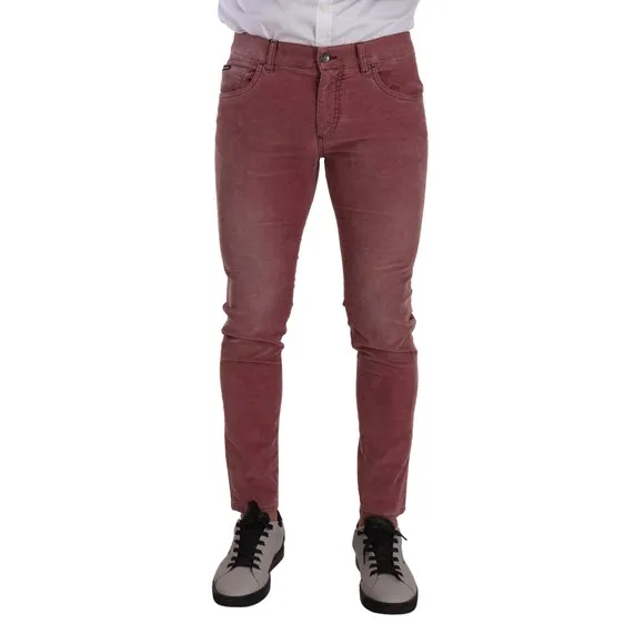 Dolce & Gabbana Men's Pink Corduroy Cotton Skinny Denim Jeans, Size IT48 | M
          
      NWT