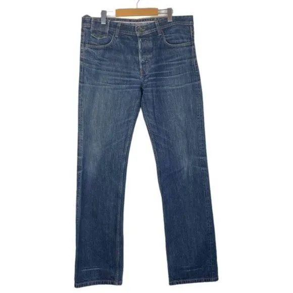 Dolce Gabbana Mens Retro Blue Winner Comfort Fit Low Rise Straight Jeans Size 38