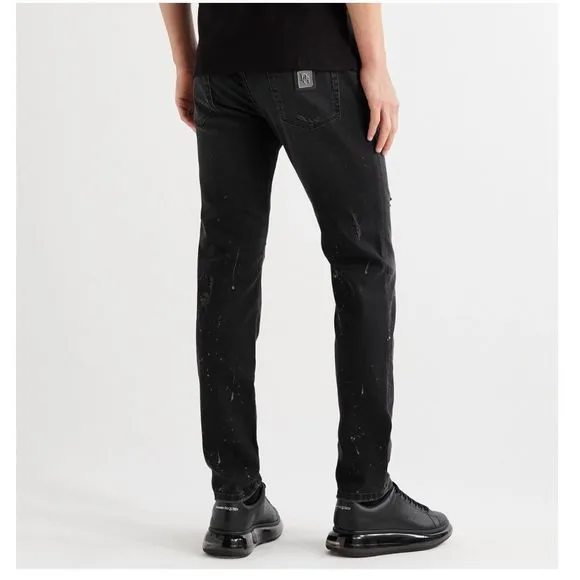 NWT Dolce & Gabbana Black Skinny Subtle Distressed Jeans GY07LD
          
      NWT