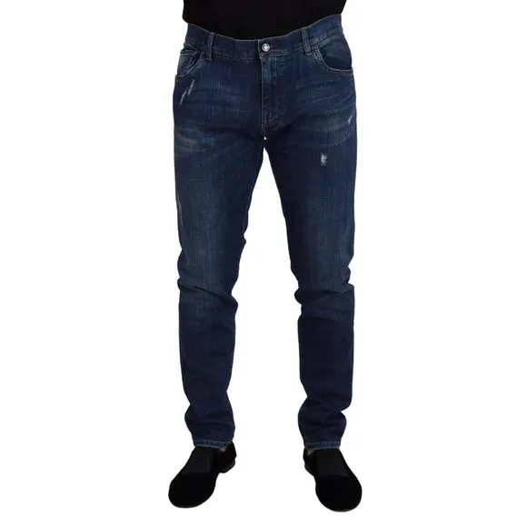 Dolce & Gabbana Blue Washed Cotton Men Denim Jeans
          
      NWT