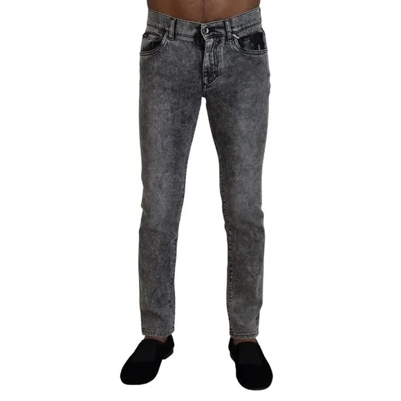 Dolce & Gabbana Gray Washed Cotton Low Waist Denim Jeans
          
      NWT